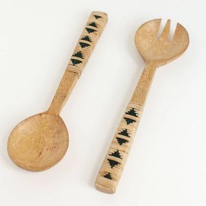 High Demand Design Rattan <b>Salad</b> Server Wooden <b>Salad</b> Server With Rattan Handle <b>Salad</b> <b>Tools</b> <b>Salad</b> Server At very reasonable Price - Product Image 4