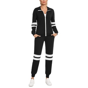 ชุดวอร์มผ้าฝ้ายขนแกะสำหรับผู้หญิง,ชุดเสื้อฮู้ดพร้อมซิปและกางเกงสำหรับวิ่งปรับแต่งโลโก้ได้ตามต้องการเสื้อผ้าแฟชั่นแบบลำลอง - Product Image 1