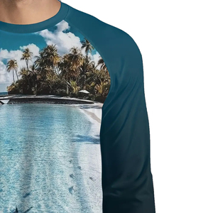 Camisa de Pesca de Manga Larga para Hombre, Estampado Tropical, Protección Solar UPF 50, Secado Rápido, Poliéster - Product Image 3