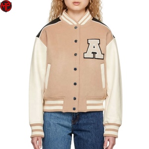 Chaqueta Universitaria para Mujer, Chaqueta Bordada, Cortavientos, Transpirable, Ropa de Invierno, Chaqueta Letterman con Color Personalizado para Mujer - Product Image 1