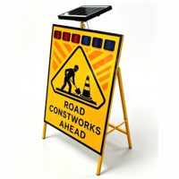 Panneau d'avertissement de travaux routiers, double face, en aluminium, réfléchissant de qualité diamant, pour la sécurité des travaux de construction routière