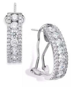 Pendientes de aro de tres filas de circonitas cúbicas de plata esterlina Arabella (4 CT. T. W.) | Macy's - Product Image 1