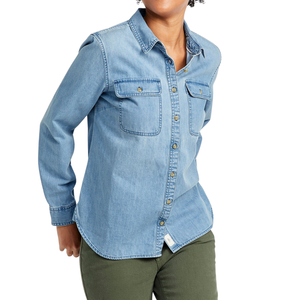 เสื้อเดนิมผ้าฝ้ายสำหรับผู้หญิง สวมใส่สบาย ขายส่ง ปรับแต่งได้ - Product Image 5