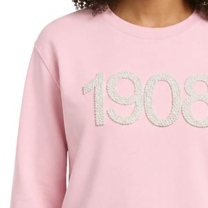 Sudadera Rosa con Número 1908 en 3D con Perlas, Cuello Redondo, Informal, a la Moda, de Manga Larga, para Mujer, Ropa de Uso Diario - Product Image 5