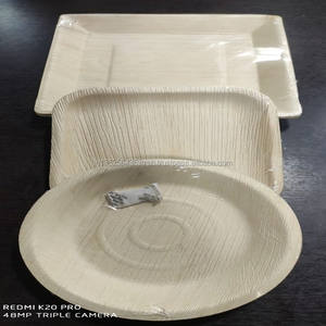 Plats de riz carrés biodégradables jetables en feuille de palmier Areca utilisables en une seule fois Assiettes écologiques pour le service alimentaire pour les mariages - Product Image 4
