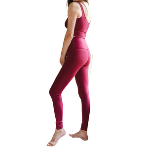 Solid Colour Two Piece Yoga Set Women Workout Sets Cross <b>Back</b> Tank Top Matching High Waist Leggings Sets Gym Outfits Clothes - Product Image 5