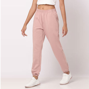 Pantalones Deportivos de Forro Polar Rosa para Mujer, Cintura Elástica, Casuales, Largos, de Color Sólido, para Invierno, de Poliéster/Algodón, con Cierre de Cremallera - Product Image 4