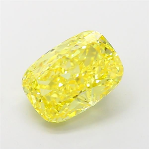 Coqueta piedra preciosa de diamante sintético cultivado en laboratorio, color amarillo intenso, corte excelente, 2.87 quilates, claridad VS1, certificado IGI. - Product Image 1