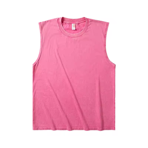 เสื้อกล้ามวินเทจทรงครอปสำหรับผู้ชาย ล้างสีแบบแอซิดวอช ผ้าฝ้าย 100% รับปักลาย สกรีนลาย พิมพ์ลายดิจิตอล ขายส่ง - Product Image 3