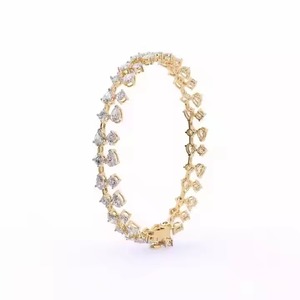 Lab Grown Diamond Tennis Bracelet for Women and Men, Mix Cut Diamond Tennis Bracelet For Wedding, Solid Gold moissanite Bracelet - Product Image 2