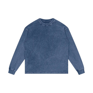 Sweat-shirts chauds d'hiver pour hommes, effet délavé, en coton épais avec poches, pulls unis, modèles vierges personnalisables, streetwear, col rond - Product Image 2