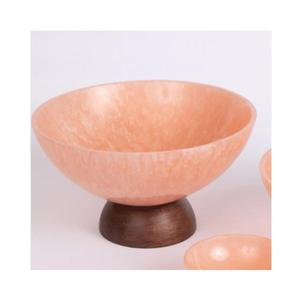 Bol en résine orange fait main à bord festonné, moderne et écologique, pour service de salade et de plats de mariage, vaisselle décorative - Product Image 6
