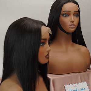 Perruque la plus vendue en cheveux humains, avec closure en dentelle au milieu, lisse comme des baguettes, cheveux naturels pour femmes, style doux, couleur naturelle, fournisseur de cheveux bruts - Product Image 2