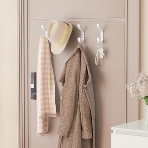 Gancho Blanco de Pared con Doble Gancho Antideslizante y Borde Liso para Ropa, Sombreros, Toallas, Bolsos, Batas, Llaves, Entrada, Baño - Product Image 6