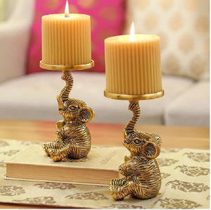 Sleek gold and silver two-tone pillar candle pedestal, modern table centerpiece. Available at wholesale prices. High quality. - Product Image 3