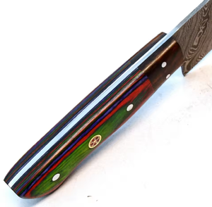 Cuchillo de Chef de Acero de Damasco Forjado a Mano con Mango de Madera, Longitud de Hoja de 8-9.9 Pulgadas, Cuchillo de Cocina Tradicional para Uso con la Mano Derecha - Product Image 6
