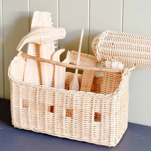 Rattan <b>tool</b> <b>box</b> role play <b>sets</b> for preschoolers high quality rattan kids toy pretend fixing <b>tools</b> - Product Image 3