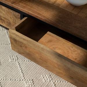Mesa de Centro de Madera de Mango con Dos Cajones, Modelo Zenova Stellar, para Decoración Moderna de Sala de Estar - Product Image 3