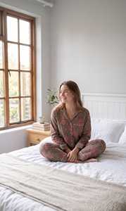 Conjunto de Pijama de Algodón para Mujer, Estampado Floral, Camiseta con Botones, Manga Corta, Ropa de Dormir de Verano, Ropa de Estar por Casa - Product Image 5