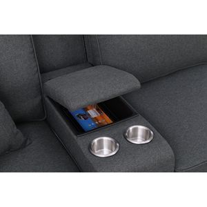Divano soggiorno Eric 9 pezzi imbottito componibile con pouf - Product Image 3