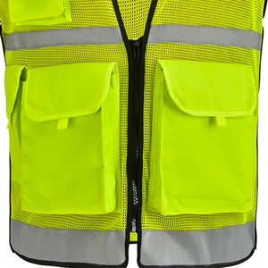 Gilet de sécurité haute visibilité Classe 1 exécutif, en maille réfléchissante, imperméable, avec LED clignotante, logo personnalisé, multi-poches, pour homme, été - Product Image 3
