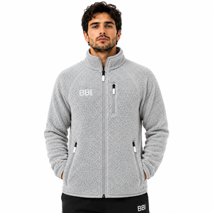 Veste polaire réversible unisexe personnalisée en molleton blanc pur, écologique, modèle neige, entièrement zippée, col montant, chaude - Product Image 3