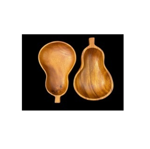 Bol de service en bois poli fait main en forme de feuille, écologique, pour fruits, collations et condiments – Vaisselle de cuisine moderne - Product Image 1