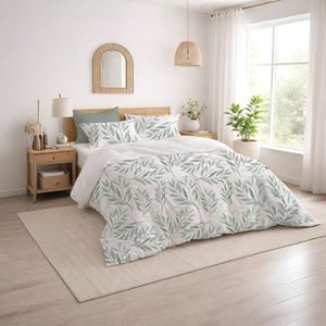 Ensemble de housse de couette en coton 3 pièces ultra doux et respirant avec taies d'oreiller, fermeture éclair et attaches aux coins - Product Image 2