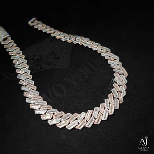 AARVA JEWELS Sterling Silver Moissanite <b>Statement</b> <b>Necklace</b> Brilliant Cut Gold Plated Link Chain Star Design Unisex Luxury Hip - Product Image 1