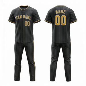 Uniforme de Béisbol Personalizable y Transpirable con Cuello en V, Pantalones y Camiseta de Alta Calidad con Estampado Sublimado - Product Image 2