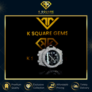 Nouvelle montre de luxe automatique à quartz résistante à l'eau VVS unisexe en acier inoxydable avec bracelet en cristal saphir et diamants - Product Image 2