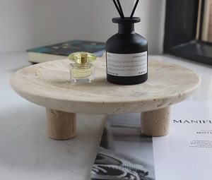 Plateau de service en pierre de travertin beige naturel pour comptoir de cuisine, meuble-lavabo de salle de bain, décoration intérieure et table à manger - Product Image 5