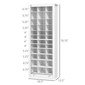 Scarpiera Bianca da 180 cm con 3 Livelli di Cubi Aperti per 36 Paia, Organizer Salvaspazio per Scarpe per Ingresso e Corridoio - Product Image 3