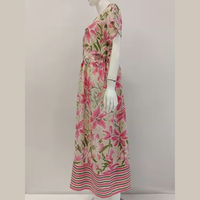 Camisón Casual Midi de Manga Corta para Mujer, Suave, 100% Poliéster, con Cuello Cuadrado, por Chrysanta