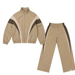 Conjunto de Ropa Casual de Alta Gama, Corte Holgado, Resistente al Viento, con Detalles Decorativos en la Costura, Ropa para un Estilo de Vida - Product Image 1