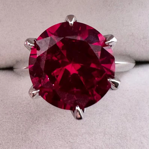 แหวนหมั้นทับทิม 5 กะรัต เงินแท้ 925 ทอง 14K 18K แพลตตินั่ม PT950 เครื่องประดับขอแต่งงาน - Product Image 1