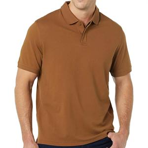 Men's Solid Color Short Sleeve Polo <b>Shirt</b> Regular Fit Casual Knitted Fabric <b>Collar</b> Style - Product Image 1