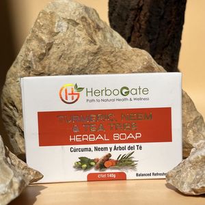 Jabón Herbal de Cúrcuma, Neem y Árbol de Té, Barra de Belleza Natural para Uso Diario que Ofrece una Limpieza Refrescante, Textura Suave y Aroma Herbal - Product Image 6