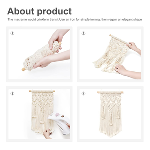 Décoration murale en jute naturelle de haute qualité, standard export, avec franges bohèmes, pour commandes en gros - Product Image 2