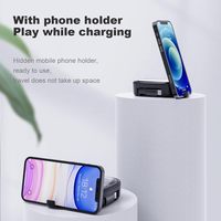 Kit de charge rétractable USB-C 6-en-1 S10 60W PD avec support pour carte Nano SIM et carte TF, boîte de rangement portable en ABS, câbles, support de téléphone