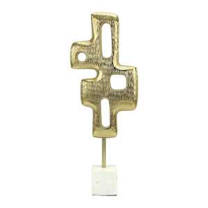 56cm H X 8cm W X 21cm L Aluminium Sculpture Irregular Geometric Shape Handmade Artistic Modern Eco-Friendly Tabletop <b>Decor</b> - Product Image 3