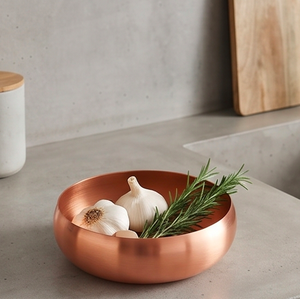 Bol de service en cuivre poli de qualité supérieure, bol à mélanger en cuivre pour usage en cuisine et pour offrir en cadeau - Product Image 5