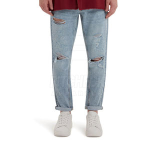 Pantalones Vaqueros Desgastados para Hombre, Hechos en Pakistán, 100% Algodón, Primaverales, de Alta Calidad, Transpirables, con Diseño Único, Venta al Por Mayor - Product Image 4