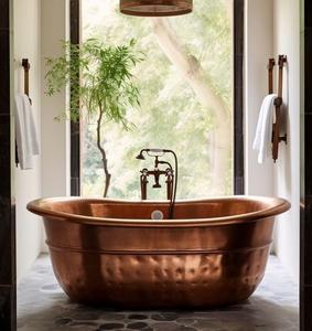 Baignoire autoportante en laiton de luxe exclusif, baignoire en métal massif pour salle de bain haut de gamme, hôtel, villa et spa, design d'intérieur - Product Image 4