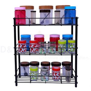 Estante de Almacenamiento de Cocina de Metal de 3 Niveles, Organizador de Estantes para Encimera, Alimentos, Especias, Frutas - Product Image 5