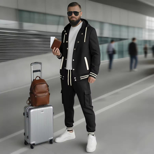 Durable 100% Cotton Comfortable Men <b>Tracksuit</b> Regular Fit Winter Casual Solid Breathable Lightweight Apparel Customized Design - Product Image 5