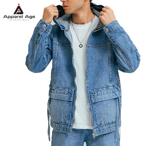 เสื้อฮู้ดยีนส์ผู้ชายดีไซน์โดดเด่นขายดีที่สุด ไซส์ใหญ่ คุณภาพสูง ขายส่ง เสื้อฮู้ดยีนส์ผู้ชายสไตล์สตรีทแวร์ - Product Image 1