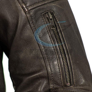 Veste en cuir d'hiver pour homme KHIMASHAM INDUSTRY, couleur unie, respirante, fermeture éclair, style streetwear, logo frontal, écologique - Product Image 6