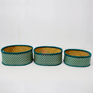 Handmade <b>Rattan</b> <b>Storage</b> <b>Baskets</b> Set Round Minimalist Style Wall Mounted Durable for Living Room & Kitchen Organization - Product Image 2