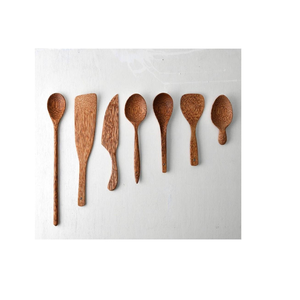 Ensemble de couverts classiques en bois pour table à manger et décoration de cuisine, outils à salade en bois, designs multicolores - Product Image 1